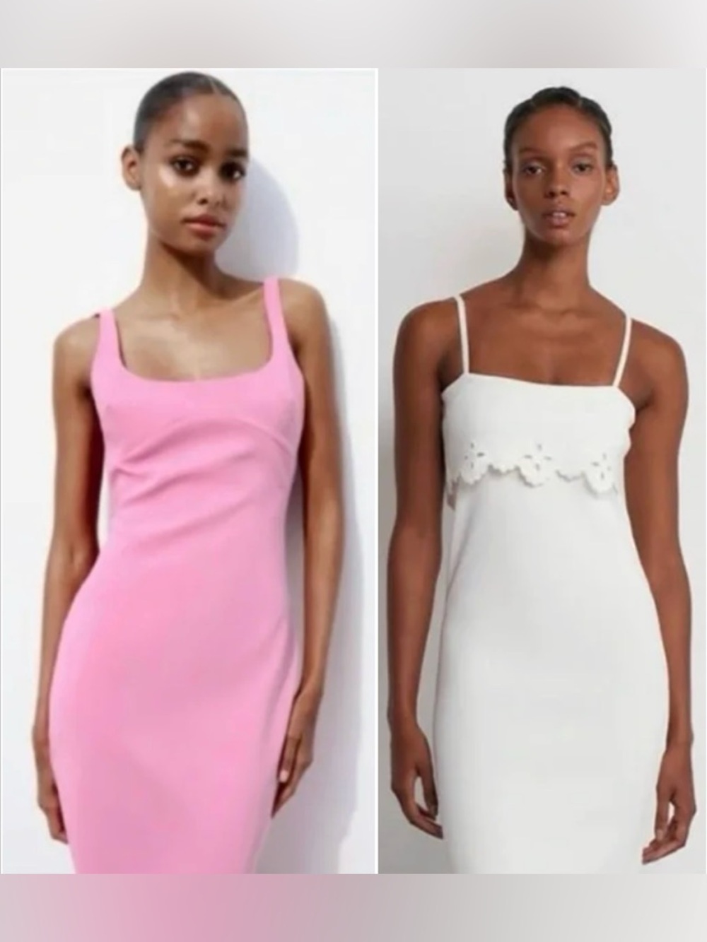 2 set - Zara dresses size Women’s Pink dress is XS and White Dress is Small NWT